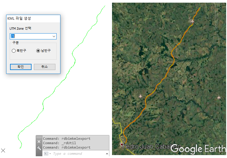 CADȸ鿡 ±×·ÁÁø ³»¿ëÀ» KMLÆÄÀÏ·Î º¯È¯